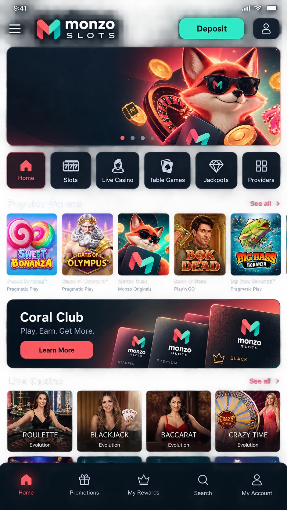 Download the Monzo Slots App